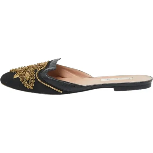 Pre-owned Flats, female, , Size: 11 US Pre-owned Canvas sandals - Oscar De La Renta Pre-owned - Modalova