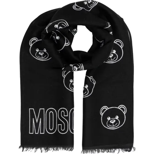 Wollschal mit abstraktem Muster und Logo - Moschino - Modalova
