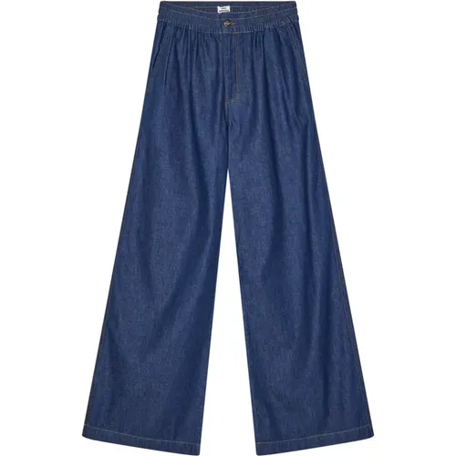 Air Denim Temper Hose Dunkelblau , Damen, Größe: L - Mads Nørgaard - Modalova