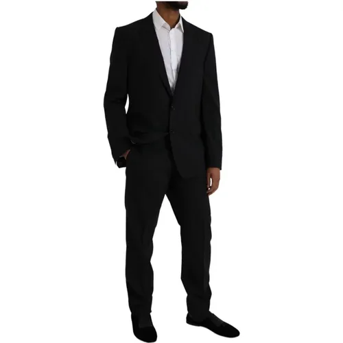 Single Breasted Suits, male, , Size: 2XL Wool 2 Piece Suit Slim Fit - Dolce & Gabbana - Modalova