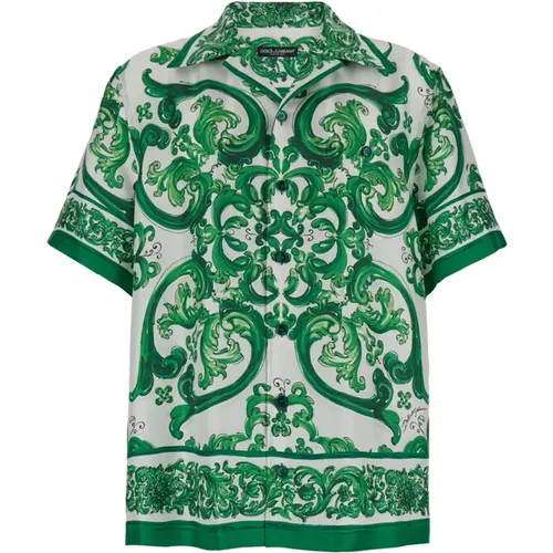 Grüne Hemden mit Maiolica-Look - Dolce & Gabbana - Modalova