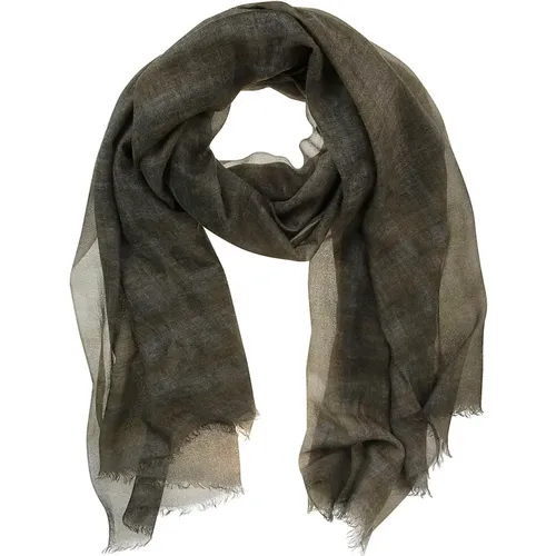 Winter Scarves, male, , Size: ONE SIZE Wool Scarf with Frayed Edges - Hindustrie - Modalova