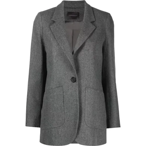 Casual Blazer in Grey Wool Blend , female, Sizes: 2XS, S, XL, M, L, XS - Lorena Antoniazzi - Modalova