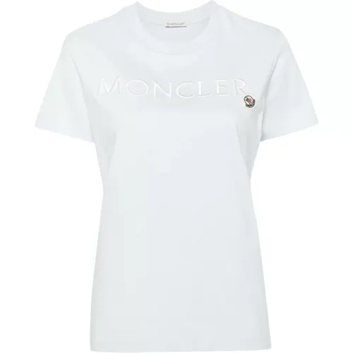Damen Marken Baumwoll T-Shirt - Moncler - Modalova