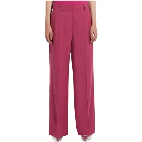 Fuchsia Weite Bein Wollhose , Damen, Größe: S - Max Mara Weekend - Modalova