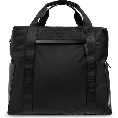 Laptop Bags & Cases, male, , Size: ONE SIZE Handbag with logo - Emporio Armani - Modalova