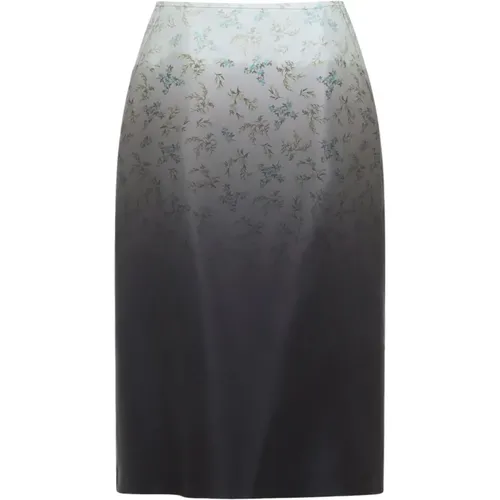 Midi Skirts, female, , Size: XS Silk Printed Skirt - Jil Sander - Modalova