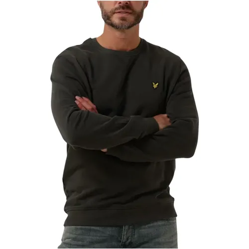 Herren Crew Neck Sweatshirt Grau , Herren, Größe: L - Lyle & Scott - Modalova