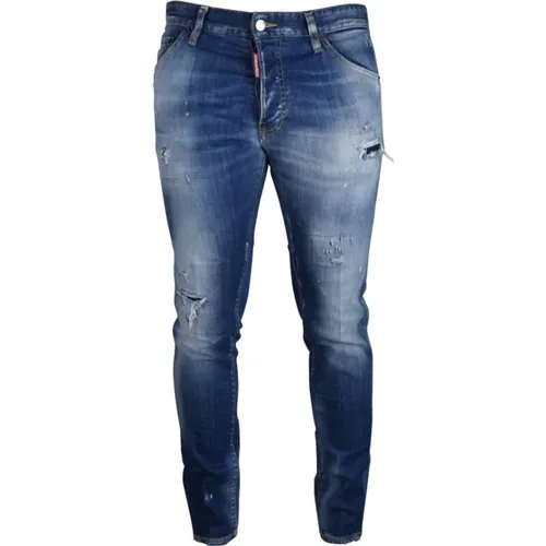 Zerstörter Effekt Skinny Jeans , Herren, Größe: 3XL - Dsquared2 - Modalova