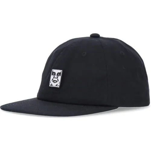 Caps, male, , Size: ONE SIZE Icon Patch Flat Visor Cap - Obey - Modalova