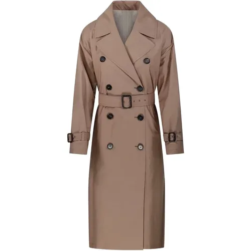 Trench Coats, female, , Size: XS Camel Rainwear Cube with Belted Waist - Max Mara - Modalova