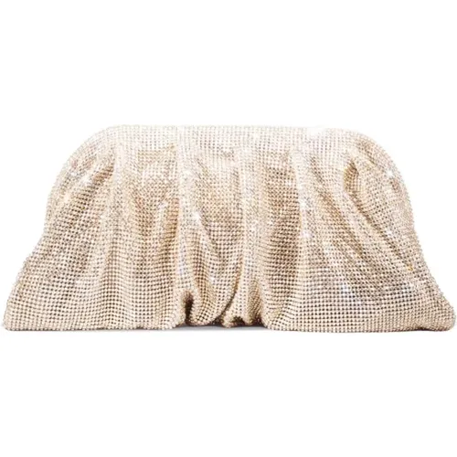 Crystal Mesh Sand Clutch Bag , female, Sizes: ONE SIZE - Benedetta Bruzziches - Modalova