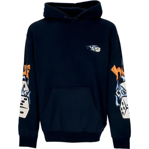 Hoodies, male, , Size: XL Navy Hoodie with Dicey Po Design - HUF - Modalova