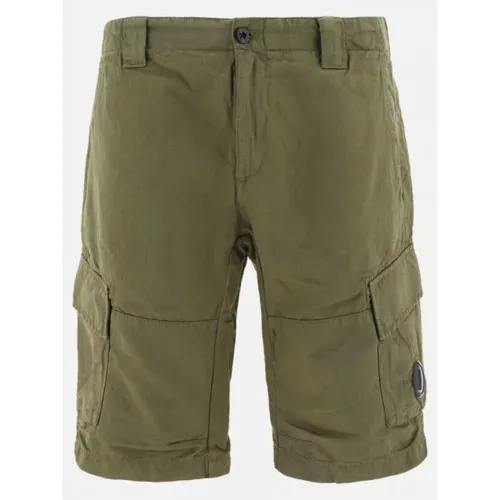 Casual Shorts, male, , Size: 2XL Cargo Shorts in Cotton Linen Blend - C.P. Company - Modalova