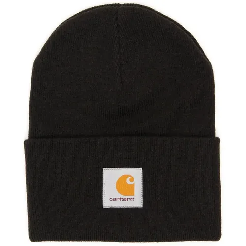 Logo Patch Beanie Hat,Carhartt Acryl Whatch Schwarze Kappe - Carhartt WIP - Modalova