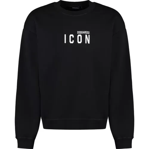 Logo Crew-neck Cotton Sweatshirt , Herren, Größe: S - Dsquared2 - Modalova