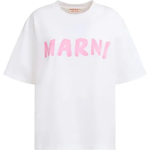 Logo T-Shirt , female, Sizes: S - Marni - Modalova