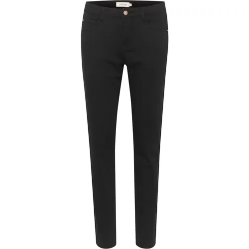 Twill Pants Straight-Leg Style , female, Sizes: W28 L32, W29 L34, W26 L32, W33 L30, W32 L34, W31 L32, W32 L30, W30 L34, W25 L32, W27 L30, W29 L32, W27 - Cream - Modalova