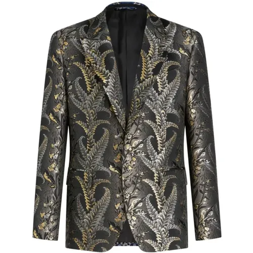 Blazers, male, , Size: L Metallic Threading Patterned Jacket - ETRO - Modalova