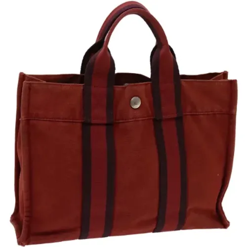 Pre-owned Tote Bags, female, , Size: ONE SIZE Pre-owned Canvas handbags - Hermès Vintage - Modalova