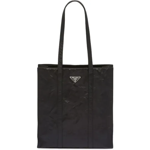 Tote Bag with Enamel Logo , female, Sizes: ONE SIZE - Prada - Modalova