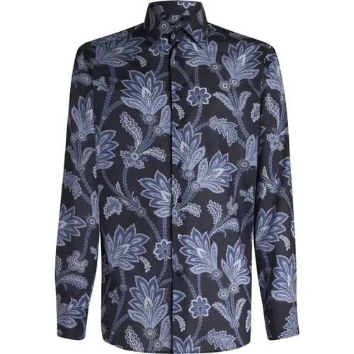 Blau Blumiges Hemd , Herren, Größe: 4XL - ETRO - Modalova