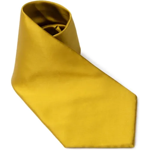 Ties, male, , Size: ONE SIZE Mustard Silk Tie - Dolce & Gabbana - Modalova