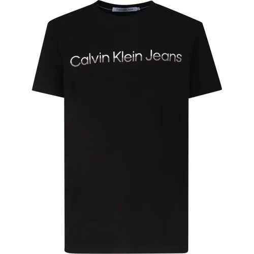 T-Shirts, male, , Size: 2XL Cotton T-shirt with Logo - Calvin Klein - Modalova