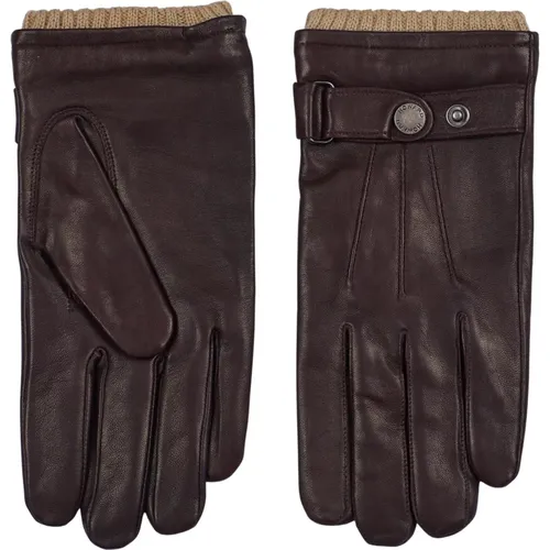 Gloves, male, , Size: M Dark Leather Gloves for Men - Howard London - Modalova