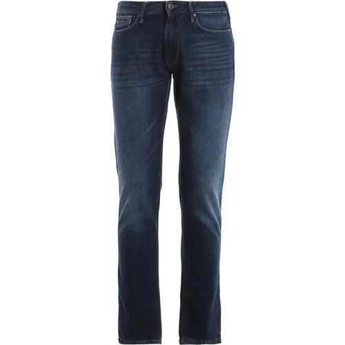 Slim Fit Denim Jeans Dunkelblau , Herren, Größe: W30 - Emporio Armani - Modalova