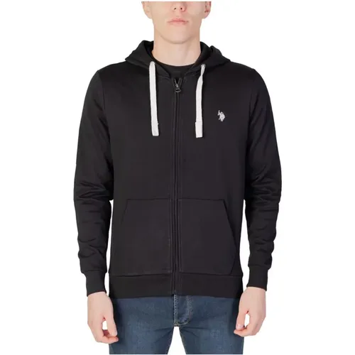 Zip-throughs, male, , Size: XL Hooded Cotton Sweatshirt - U.s. Polo Assn. - Modalova