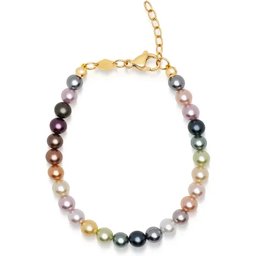 Women's Rainbow Pearl Bracelet , Damen, Größe: M - Nialaya - Modalova