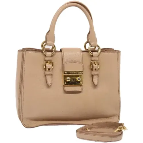 Pre-owned Tote Bags, female, , Size: ONE SIZE Pre-owned Leather totes - Miu Miu Pre-owned - Modalova