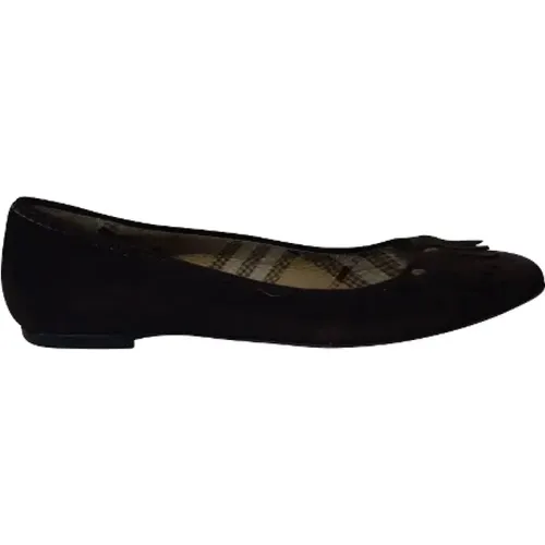 Pre-owned Flats, female, , Size: 8 US Pre-owned Suede flats - Burberry Vintage - Modalova