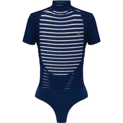 Body, female, , Size: S High Neck Knit Bodysuit - Elisabetta Franchi - Modalova