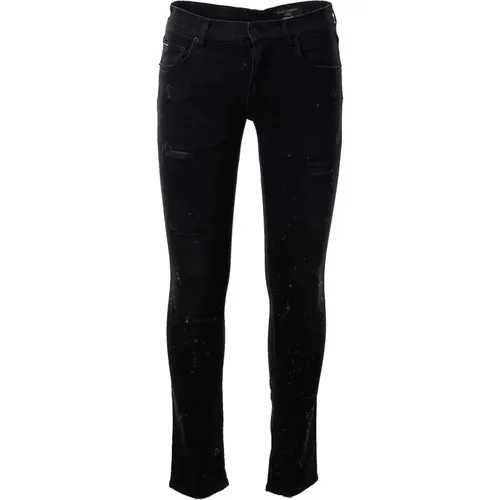 Men`s Skinny Broken Jeans , male, Sizes: 5XL, XS - Dolce & Gabbana - Modalova