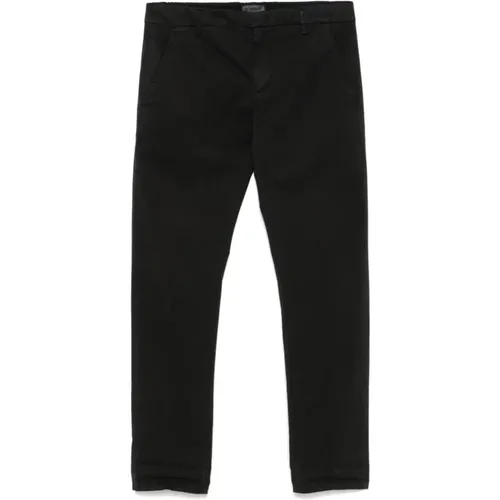 Chinos, male, , Size: W36 Trousers with Front Press-Stud - Dondup - Modalova