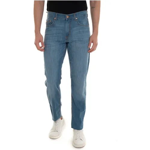 Stone Washed Denim Jeans mit Logo , Herren, Größe: W34 - Harmont & Blaine - Modalova