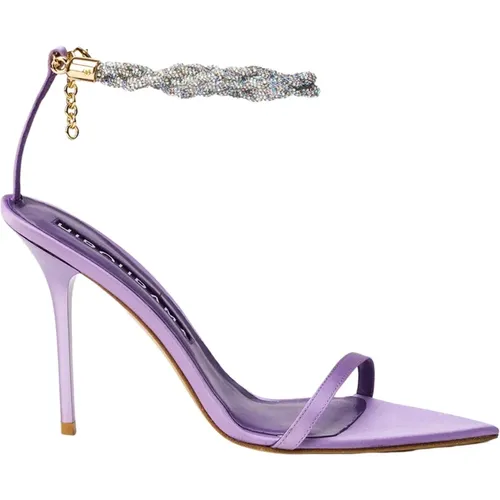 Elegant Satin Sandals with Crystal Strap , female, Sizes: 4 UK, 8 UK, 5 UK, 3 UK, 6 UK - Hibourama - Modalova