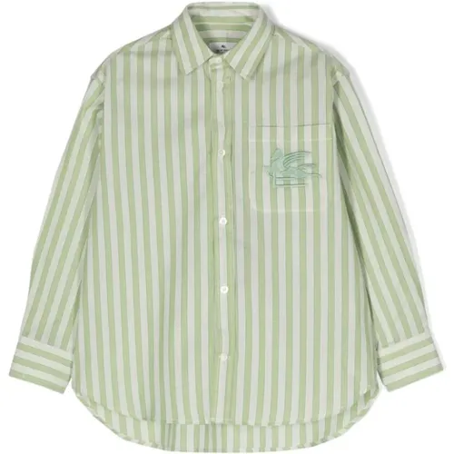 Grün Gestreiftes Kinderhemd Etro - ETRO - Modalova