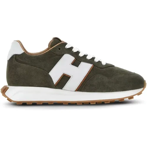 Grüne Wildleder Sneakers Memory Foam Sohle , Herren, Größe: 45 EU - Hogan - Modalova