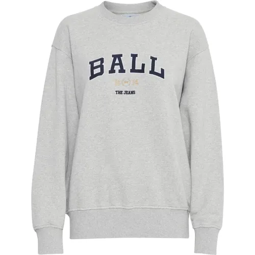 Sportlicher Sweatshirt mit Smartem Stickerei , Damen, Größe: L - Ball - Modalova