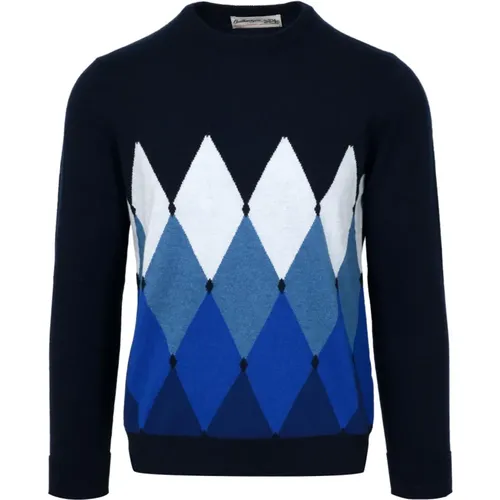 Cashmere Knitwear, male, , Size: 2XL Cashmere Diamond Pattern Sweater - Ballantyne - Modalova