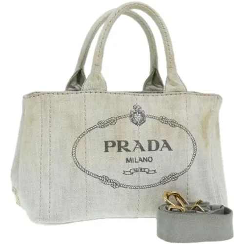 Pre-owned Tote Bags, female, , Size: ONE SIZE Pre-owned Canvas handbags - Prada Vintage - Modalova