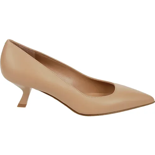 Nude Leather Decollete Heels , female, Sizes: 7 UK, 3 UK, 4 UK - Sergio Levantesi - Modalova