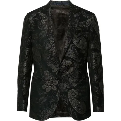 Blazers, male, , Size: L Jacquard Floral Blazer Jacket - ETRO - Modalova