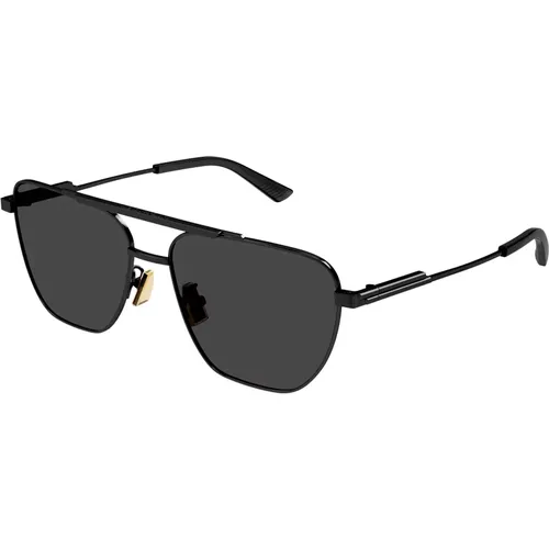Schwarze/Graue Sonnenbrille , Herren, Größe: 57 MM - Bottega Veneta - Modalova