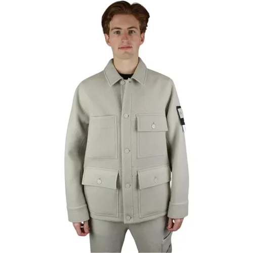 Melton Wool Ghost Jacket , male, Sizes: L - Stone Island - Modalova