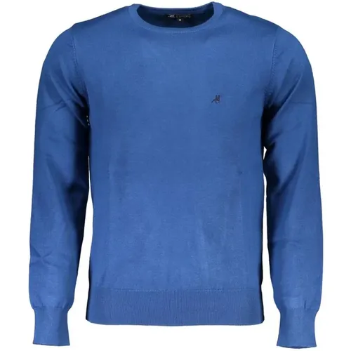 Blauer Bestickter Rundhalsausschnitt Pullover , Herren, Größe: 4XL - U.S. Polo Assn. - Modalova