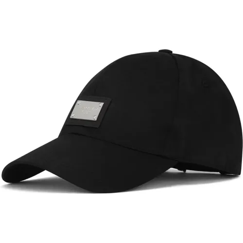 Schwarzer Logo Plaque Five-Panel Hut , Herren, Größe: 58 CM - Dolce & Gabbana - Modalova